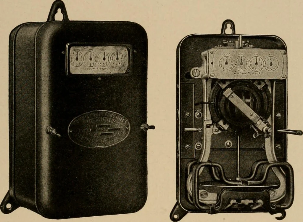 An illustration from Cyclopedia of applied electricity : a general reference work on direct-current generators and motors, storage batteries, electrochemistry, welding, electric wiring, meters, electric lighting, electric railways, power stations, switchboards, power transmission, alternating-current machinery, telegraphy, etc., 1916, leaf 433