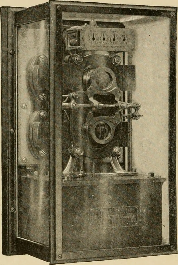 An illustration from Cyclopedia of applied electricity : a general reference work on direct-current generators and motors, storage batteries, electrochemistry, welding, electric wiring, meters, electric lighting, electric railways, power stations, switchboards, power transmission, alternating-current machinery, telegraphy, etc., 1916, leaf 438