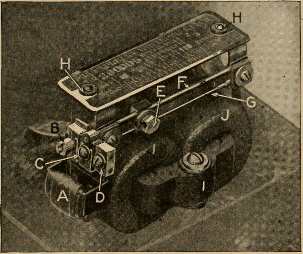 An illustration from Cyclopedia of applied electricity : a general reference work on direct-current generators and motors, storage batteries, electrochemistry, welding, electric wiring, meters, electric lighting, electric railways, power stations, switchboards, power transmission, alternating-current machinery, telegraphy, etc., 1916, leaf 441