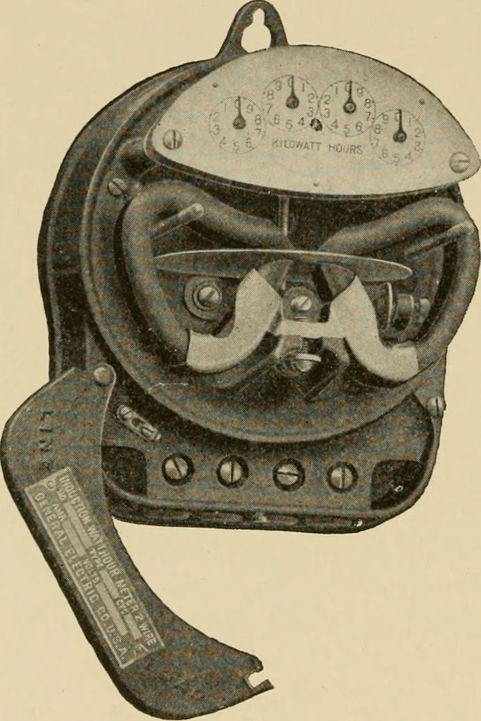 An illustration from Cyclopedia of applied electricity : a general reference work on direct-current generators and motors, storage batteries, electrochemistry, welding, electric wiring, meters, electric lighting, electric railways, power stations, switchboards, power transmission, alternating-current machinery, telegraphy, etc., 1916, leaf 450