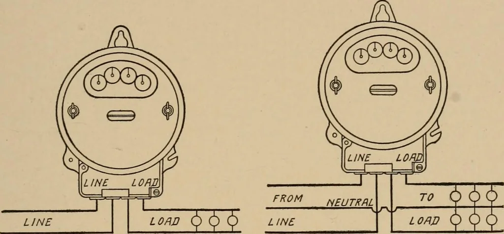 An illustration from Cyclopedia of applied electricity : a general reference work on direct-current generators and motors, storage batteries, electrochemistry, welding, electric wiring, meters, electric lighting, electric railways, power stations, switchboards, power transmission, alternating-current machinery, telegraphy, etc., 1916, leaf 457