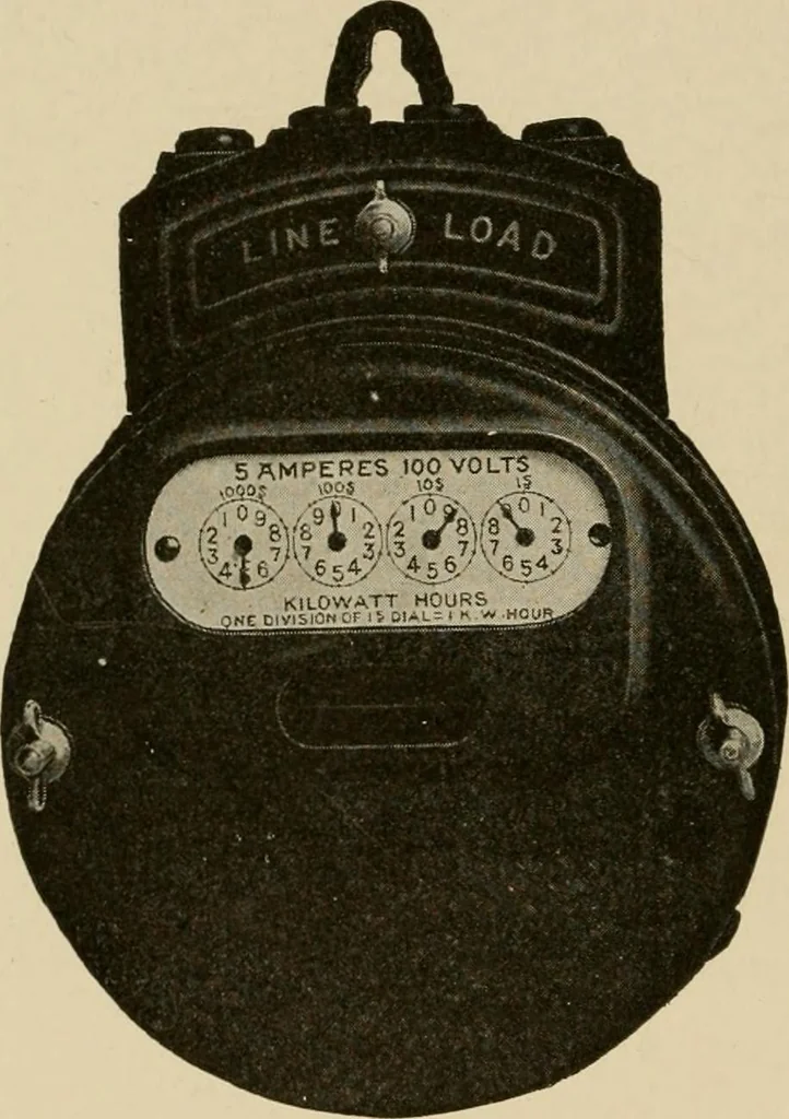 An illustration from Cyclopedia of applied electricity : a general reference work on direct-current generators and motors, storage batteries, electrochemistry, welding, electric wiring, meters, electric lighting, electric railways, power stations, switchboards, power transmission, alternating-current machinery, telegraphy, etc., 1916, leaf 482