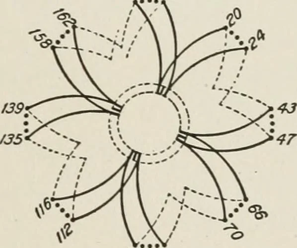 An illustration from Cyclopedia of applied electricity : a general reference work on direct-current generators and motors, storage batteries, electrochemistry, welding, electric wiring, meters, electric lighting, electric railways, power stations, switchboards, power transmission, alternating-current machinery, telegraphy, etc., 1916, leaf 127