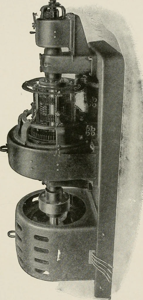 An illustration from Cyclopedia of applied electricity : a general reference work on direct-current generators and motors, storage batteries, electrochemistry, welding, electric wiring, meters, electric lighting, electric railways, power stations, switchboards, power transmission, alternating-current machinery, telegraphy, etc., 1916, leaf 143