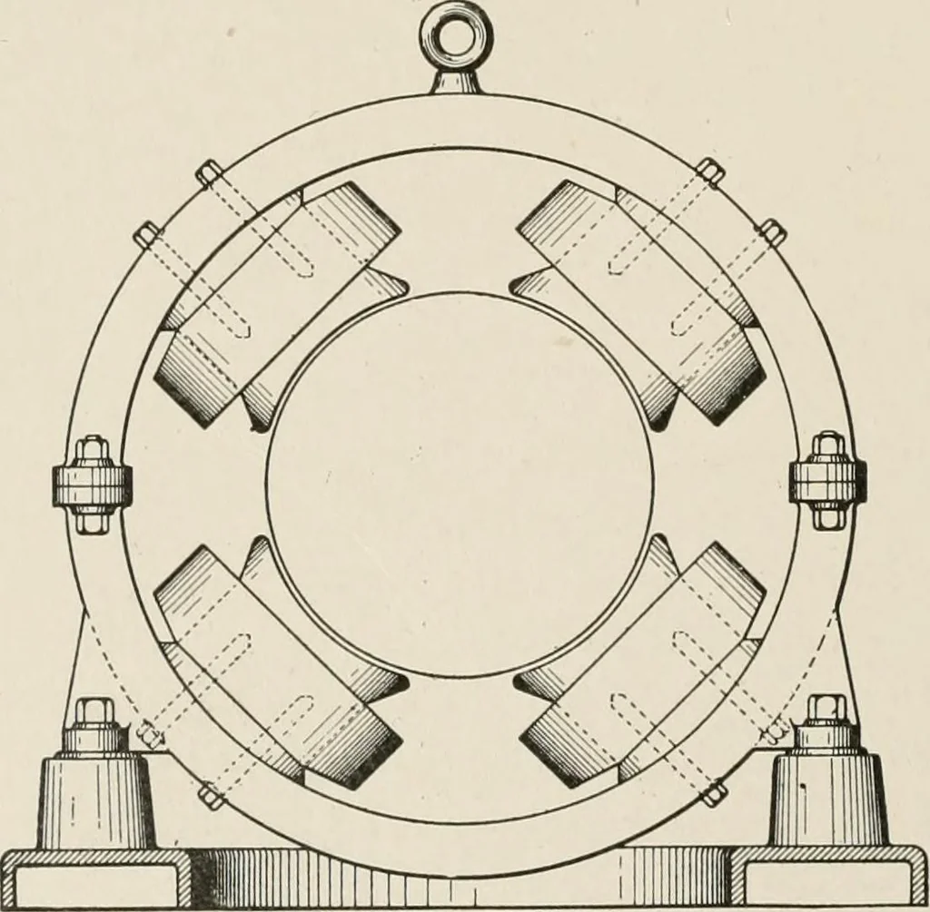 An illustration from Cyclopedia of applied electricity : a general reference work on direct-current generators and motors, storage batteries, electrochemistry, welding, electric wiring, meters, electric lighting, electric railways, power stations, switchboards, power transmission, alternating-current machinery, telegraphy, etc., 1916, leaf 194