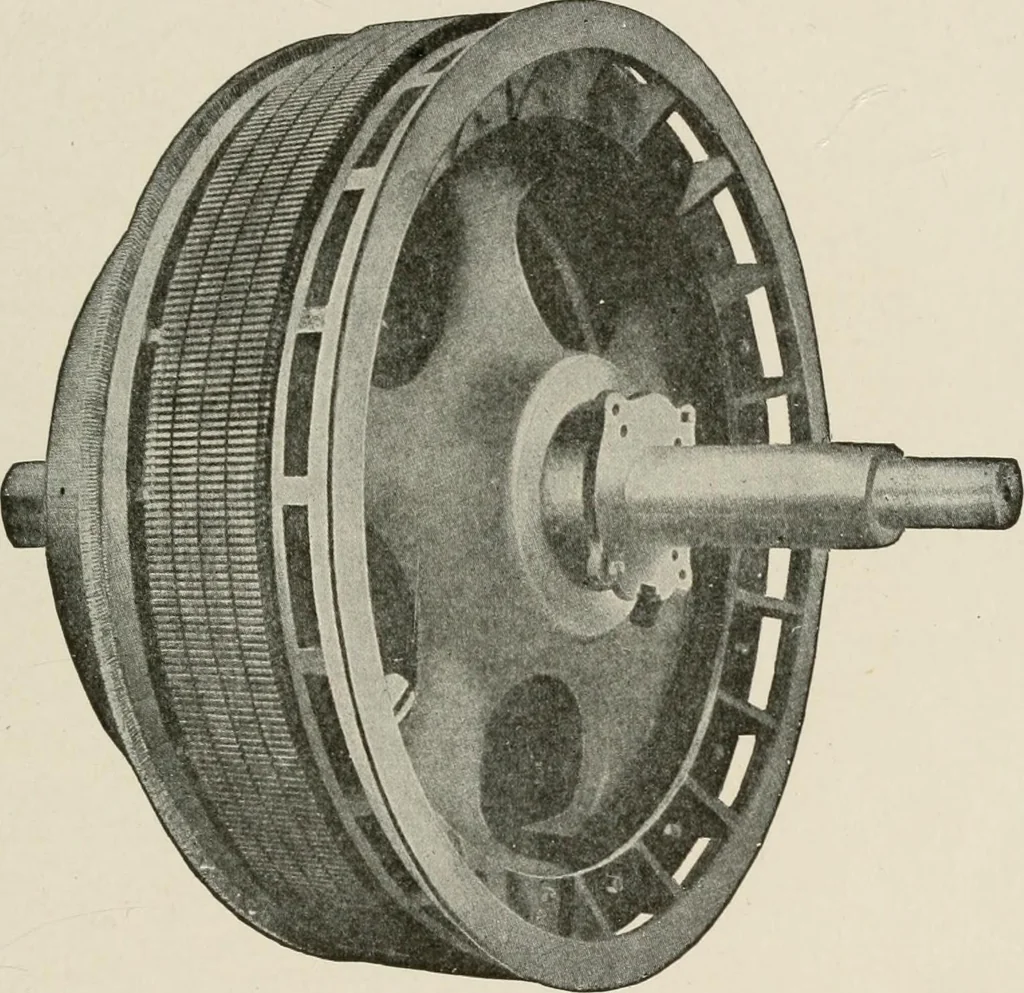 An illustration from Cyclopedia of applied electricity : a general reference work on direct-current generators and motors, storage batteries, electrochemistry, welding, electric wiring, meters, electric lighting, electric railways, power stations, switchboards, power transmission, alternating-current machinery, telegraphy, etc., 1916, leaf 211
