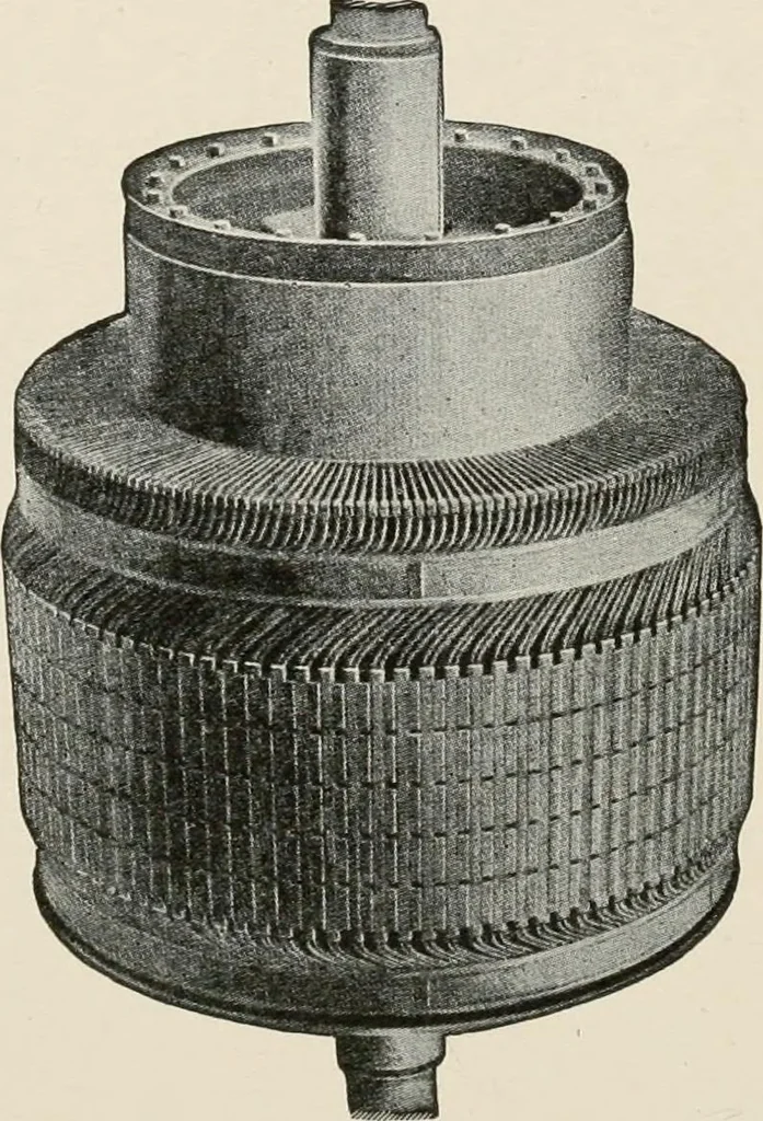 An illustration from Cyclopedia of applied electricity : a general reference work on direct-current generators and motors, storage batteries, electrochemistry, welding, electric wiring, meters, electric lighting, electric railways, power stations, switchboards, power transmission, alternating-current machinery, telegraphy, etc., 1916, leaf 216