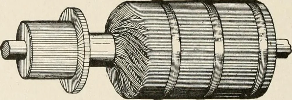 An illustration from Cyclopedia of applied electricity : a general reference work on direct-current generators and motors, storage batteries, electrochemistry, welding, electric wiring, meters, electric lighting, electric railways, power stations, switchboards, power transmission, alternating-current machinery, telegraphy, etc., 1916, leaf 218