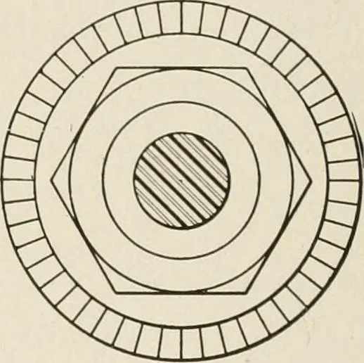 An illustration from Cyclopedia of applied electricity : a general reference work on direct-current generators and motors, storage batteries, electrochemistry, welding, electric wiring, meters, electric lighting, electric railways, power stations, switchboards, power transmission, alternating-current machinery, telegraphy, etc., 1916, leaf 222