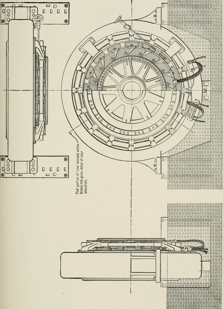 An illustration from Cyclopedia of applied electricity : a general reference work on direct-current generators and motors, storage batteries, electrochemistry, welding, electric wiring, meters, electric lighting, electric railways, power stations, switchboards, power transmission, alternating-current machinery, telegraphy, etc., 1916, leaf 259
