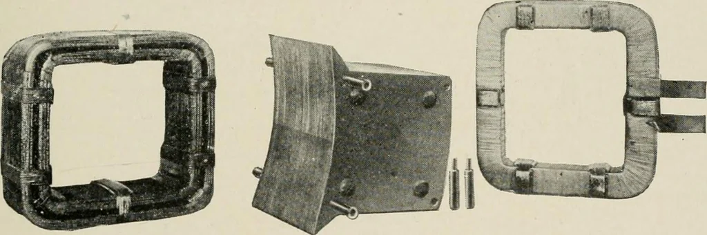 An illustration from Cyclopedia of applied electricity : a general reference work on direct-current generators and motors, storage batteries, electrochemistry, welding, electric wiring, meters, electric lighting, electric railways, power stations, switchboards, power transmission, alternating-current machinery, telegraphy, etc., 1916, leaf 299