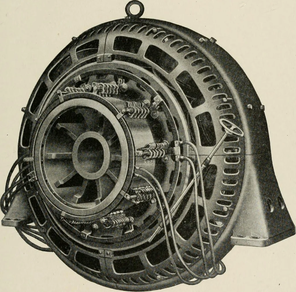 An illustration from Cyclopedia of applied electricity : a general reference work on direct-current generators and motors, storage batteries, electrochemistry, welding, electric wiring, meters, electric lighting, electric railways, power stations, switchboards, power transmission, alternating-current machinery, telegraphy, etc., 1916, leaf 303