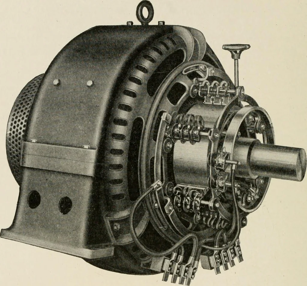 An illustration from Cyclopedia of applied electricity : a general reference work on direct-current generators and motors, storage batteries, electrochemistry, welding, electric wiring, meters, electric lighting, electric railways, power stations, switchboards, power transmission, alternating-current machinery, telegraphy, etc., 1916, leaf 306