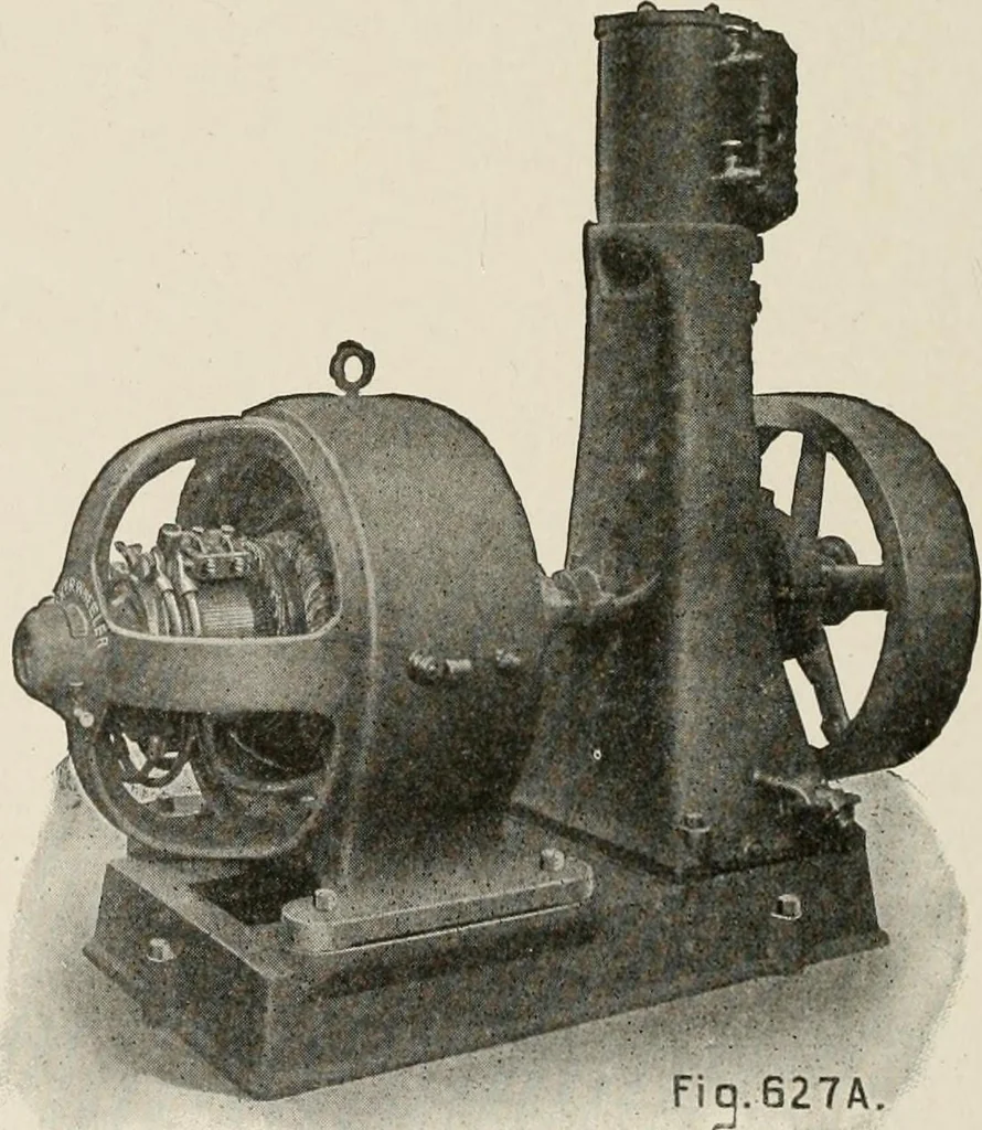 An illustration from Cyclopedia of applied electricity : a general reference work on direct-current generators and motors, storage batteries, electrochemistry, welding, electric wiring, meters, electric lighting, electric railways, power stations, switchboards, power transmission, alternating-current machinery, telegraphy, etc., 1916, leaf 312