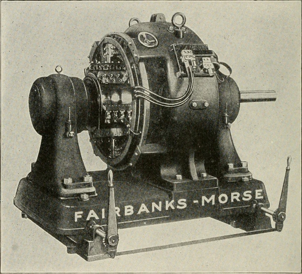 An illustration from Cyclopedia of applied electricity : a general reference work on direct-current generators and motors, storage batteries, electrochemistry, welding, electric wiring, meters, electric lighting, electric railways, power stations, switchboards, power transmission, alternating-current machinery, telegraphy, etc., 1916, leaf 316