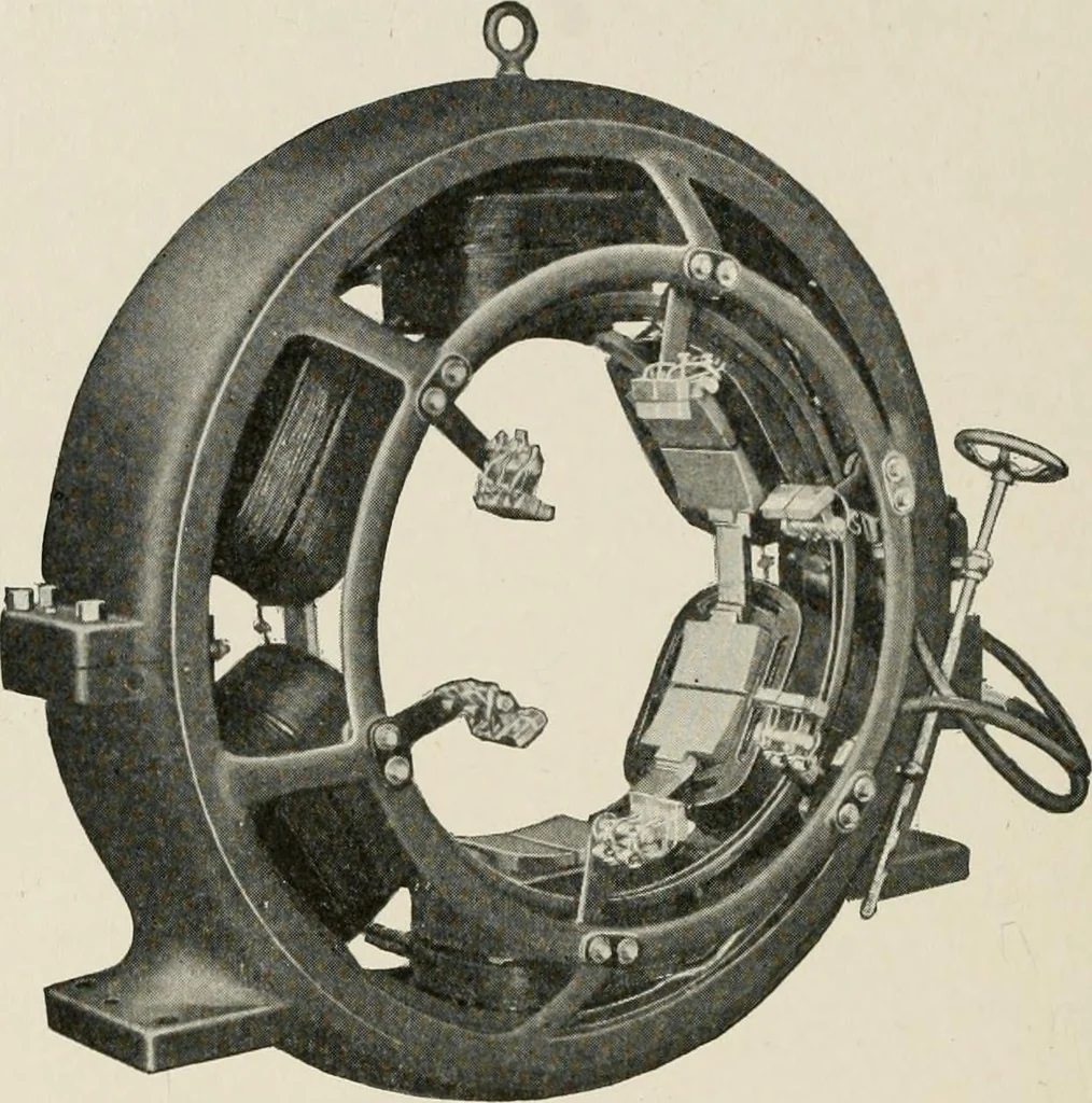 An illustration from Cyclopedia of applied electricity : a general reference work on direct-current generators and motors, storage batteries, electrochemistry, welding, electric wiring, meters, electric lighting, electric railways, power stations, switchboards, power transmission, alternating-current machinery, telegraphy, etc., 1916, leaf 318
