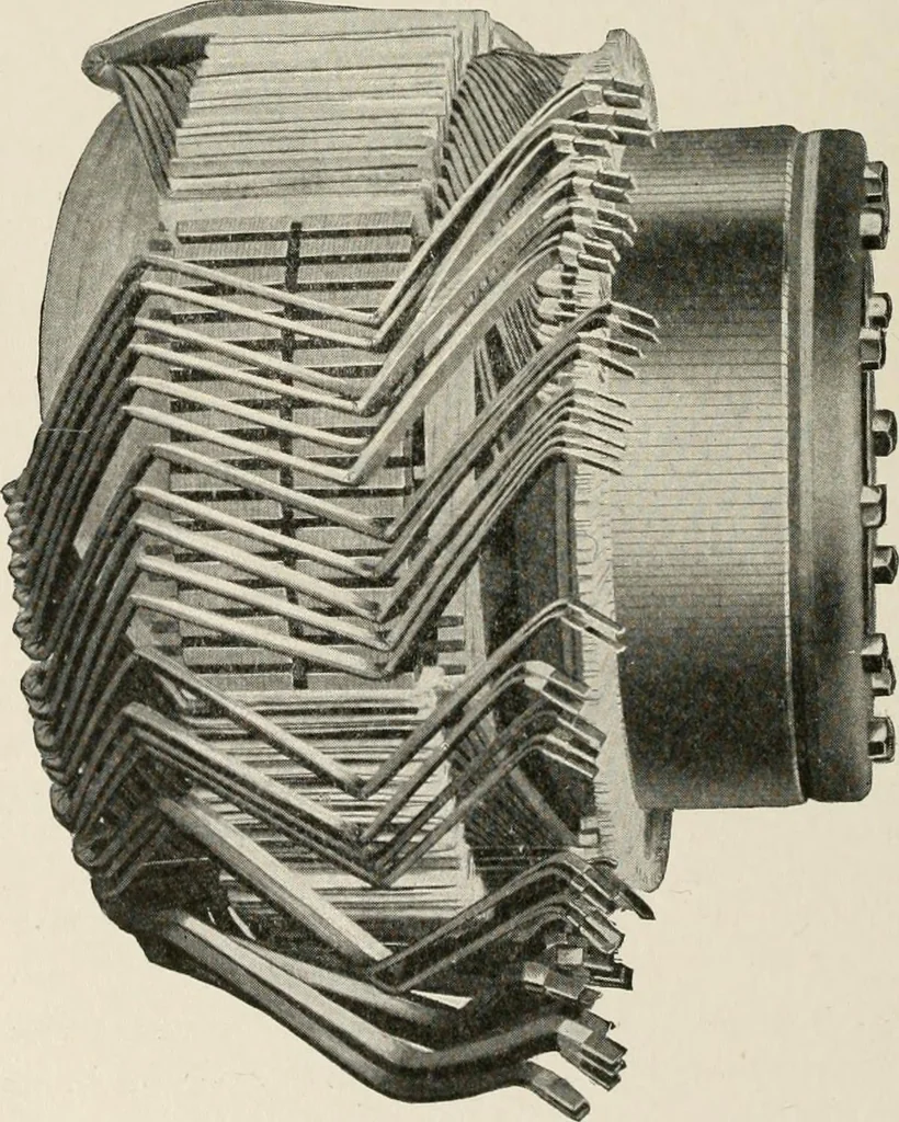 An illustration from Cyclopedia of applied electricity : a general reference work on direct-current generators and motors, storage batteries, electrochemistry, welding, electric wiring, meters, electric lighting, electric railways, power stations, switchboards, power transmission, alternating-current machinery, telegraphy, etc., 1916, leaf 318