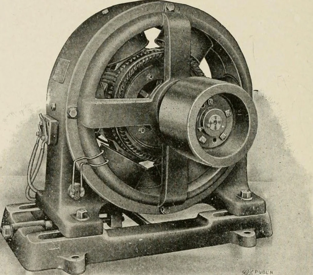 An illustration from Cyclopedia of applied electricity : a general reference work on direct-current generators and motors, storage batteries, electrochemistry, welding, electric wiring, meters, electric lighting, electric railways, power stations, switchboards, power transmission, alternating-current machinery, telegraphy, etc., 1916, leaf 324