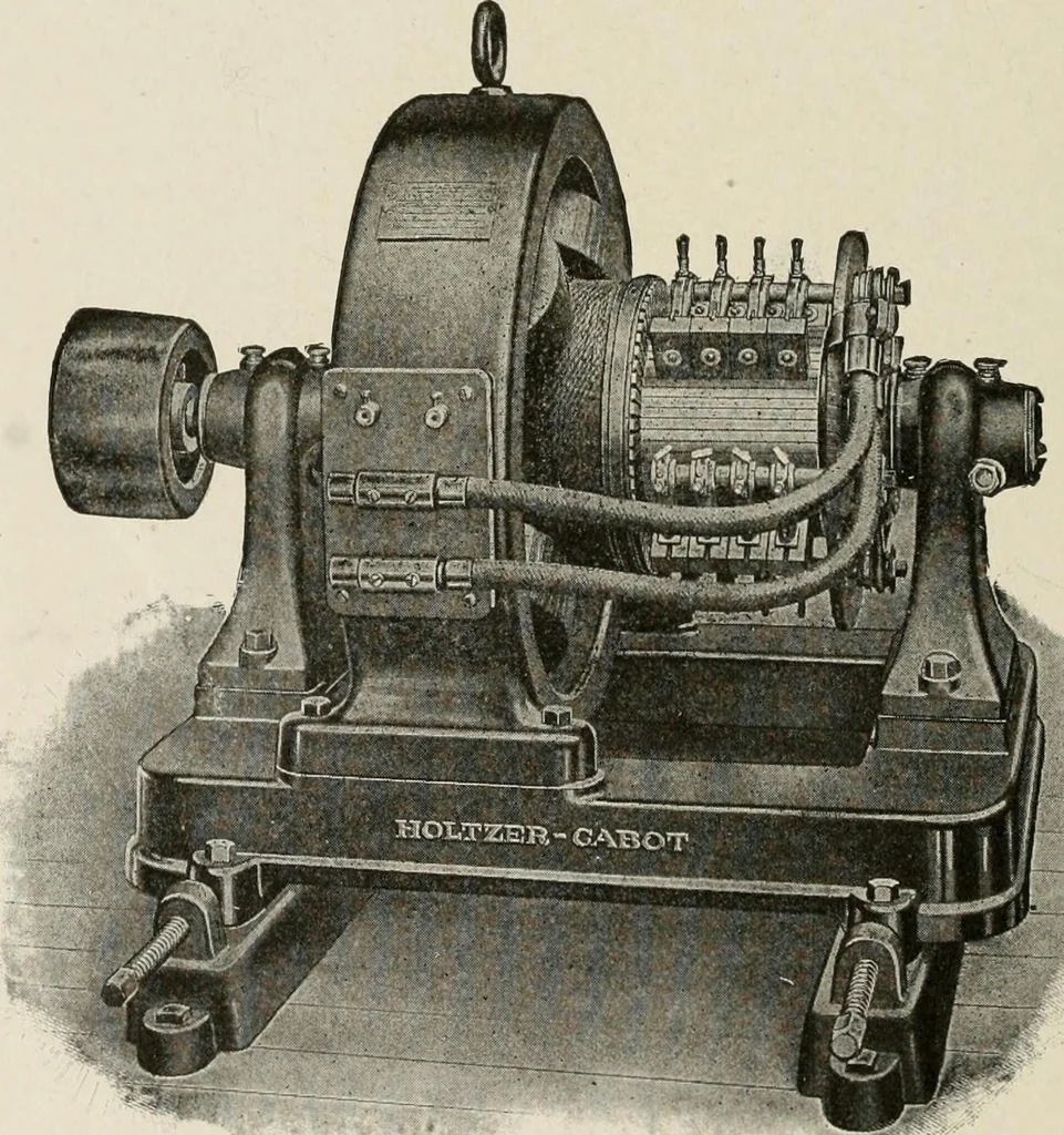 An illustration from Cyclopedia of applied electricity : a general reference work on direct-current generators and motors, storage batteries, electrochemistry, welding, electric wiring, meters, electric lighting, electric railways, power stations, switchboards, power transmission, alternating-current machinery, telegraphy, etc., 1916, leaf 328