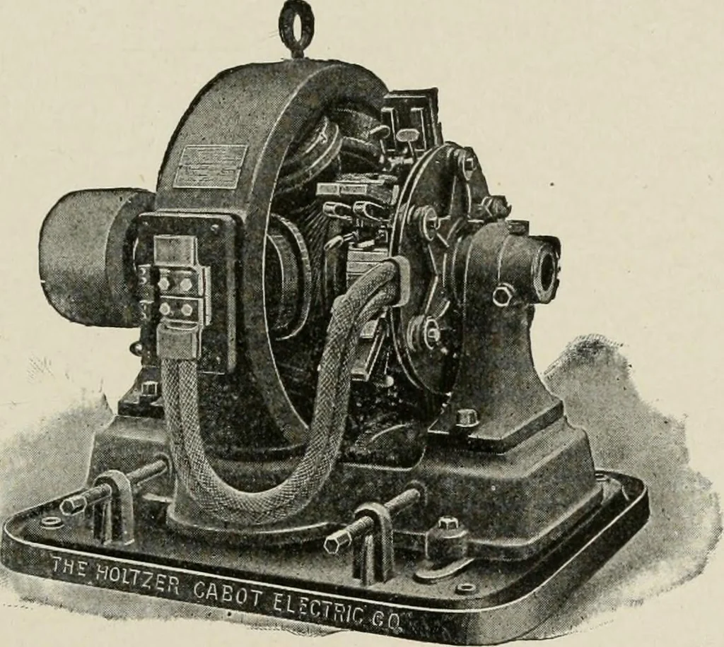 An illustration from Cyclopedia of applied electricity : a general reference work on direct-current generators and motors, storage batteries, electrochemistry, welding, electric wiring, meters, electric lighting, electric railways, power stations, switchboards, power transmission, alternating-current machinery, telegraphy, etc., 1916, leaf 329