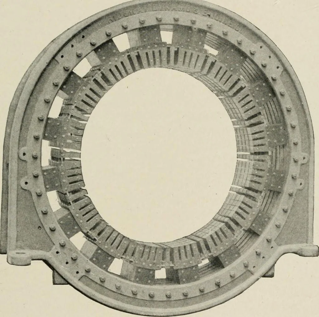 An illustration from Cyclopedia of applied electricity : a general reference work on direct-current generators and motors, storage batteries, electrochemistry, welding, electric wiring, meters, electric lighting, electric railways, power stations, switchboards, power transmission, alternating-current machinery, telegraphy, etc., 1916, leaf 331