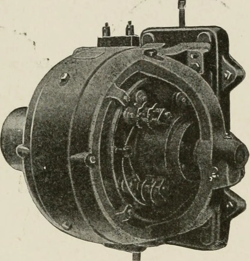 An illustration from Cyclopedia of applied electricity : a general reference work on direct-current generators and motors, storage batteries, electrochemistry, welding, electric wiring, meters, electric lighting, electric railways, power stations, switchboards, power transmission, alternating-current machinery, telegraphy, etc., 1916, leaf 347