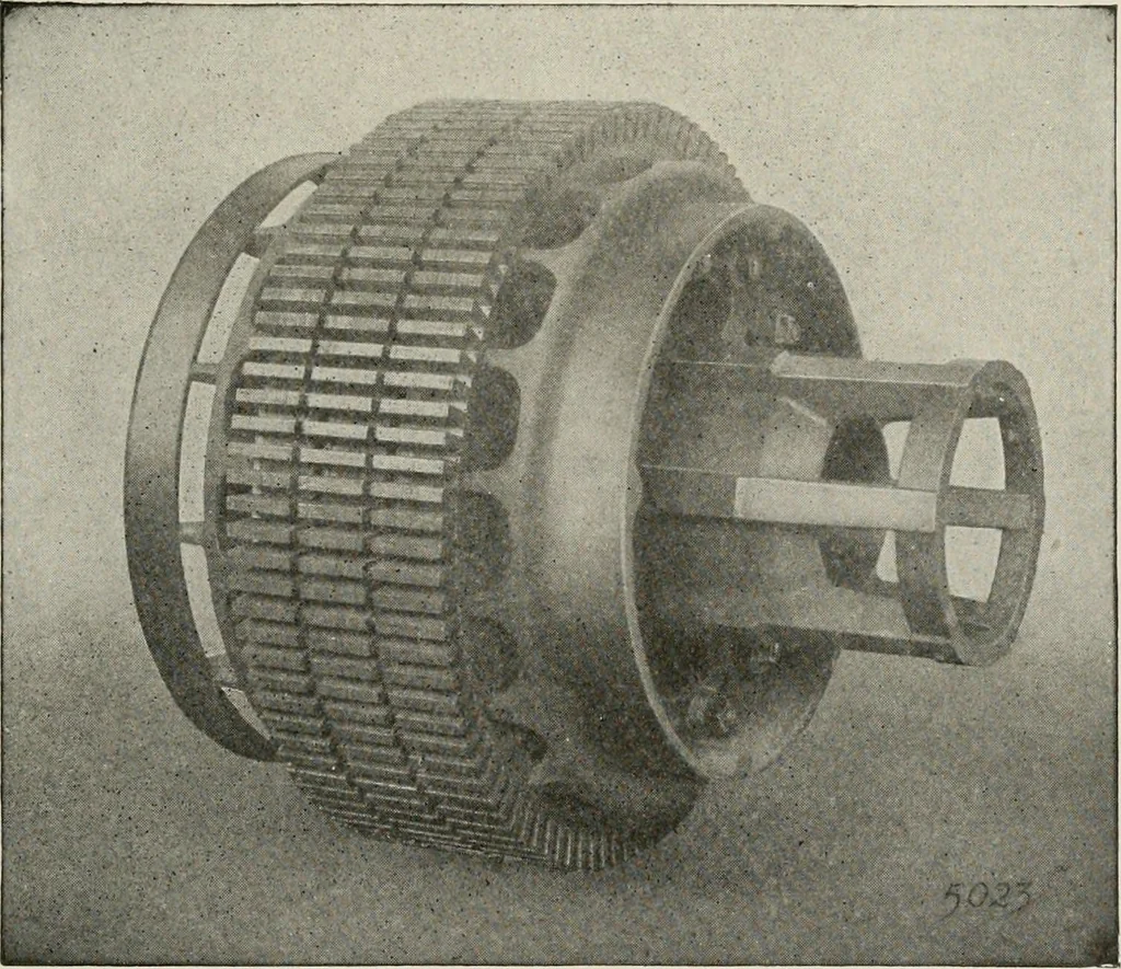 An illustration from Cyclopedia of applied electricity : a general reference work on direct-current generators and motors, storage batteries, electrochemistry, welding, electric wiring, meters, electric lighting, electric railways, power stations, switchboards, power transmission, alternating-current machinery, telegraphy, etc., 1916, leaf 351