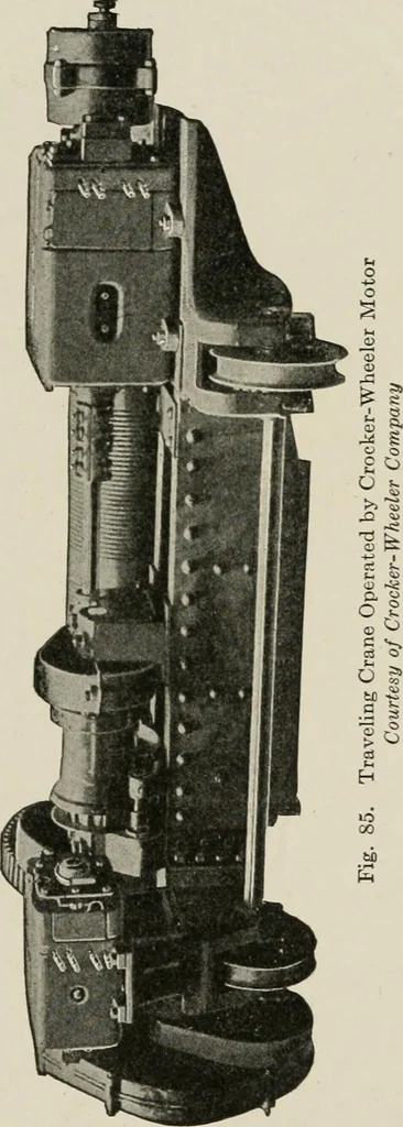 An illustration from Cyclopedia of applied electricity : a general reference work on direct-current generators and motors, storage batteries, electrochemistry, welding, electric wiring, meters, electric lighting, electric railways, power stations, switchboards, power transmission, alternating-current machinery, telegraphy, etc., 1916, leaf 355
