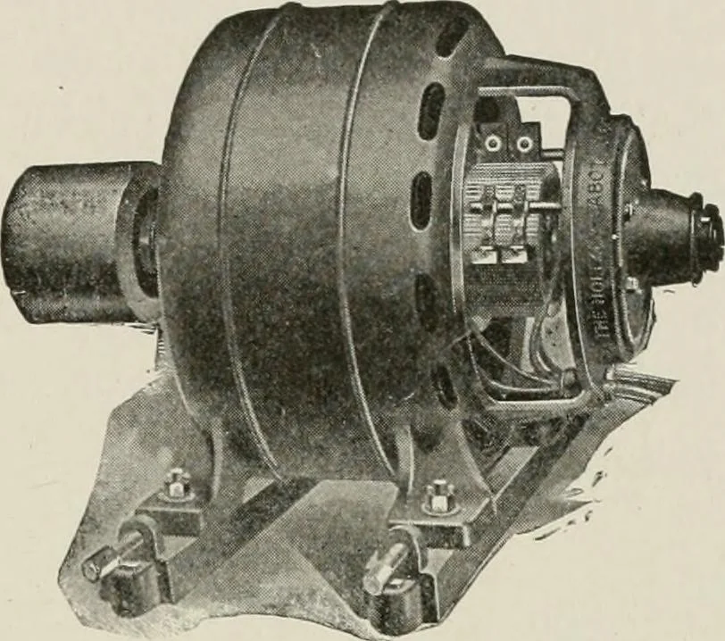 An illustration from Cyclopedia of applied electricity : a general reference work on direct-current generators and motors, storage batteries, electrochemistry, welding, electric wiring, meters, electric lighting, electric railways, power stations, switchboards, power transmission, alternating-current machinery, telegraphy, etc., 1916, leaf 365