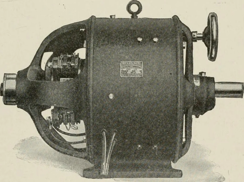 An illustration from Cyclopedia of applied electricity : a general reference work on direct-current generators and motors, storage batteries, electrochemistry, welding, electric wiring, meters, electric lighting, electric railways, power stations, switchboards, power transmission, alternating-current machinery, telegraphy, etc., 1916, leaf 365