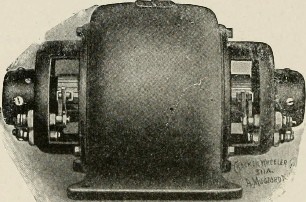 An illustration from Cyclopedia of applied electricity : a general reference work on direct-current generators and motors, storage batteries, electrochemistry, welding, electric wiring, meters, electric lighting, electric railways, power stations, switchboards, power transmission, alternating-current machinery, telegraphy, etc., 1916, leaf 372