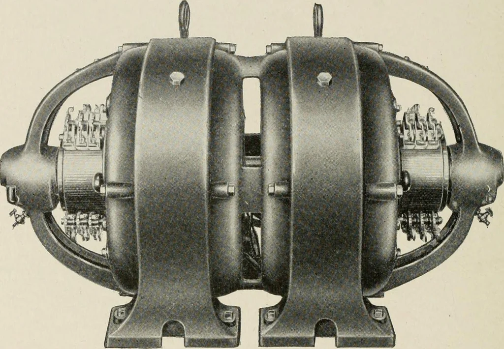An illustration from Cyclopedia of applied electricity : a general reference work on direct-current generators and motors, storage batteries, electrochemistry, welding, electric wiring, meters, electric lighting, electric railways, power stations, switchboards, power transmission, alternating-current machinery, telegraphy, etc., 1916, leaf 376