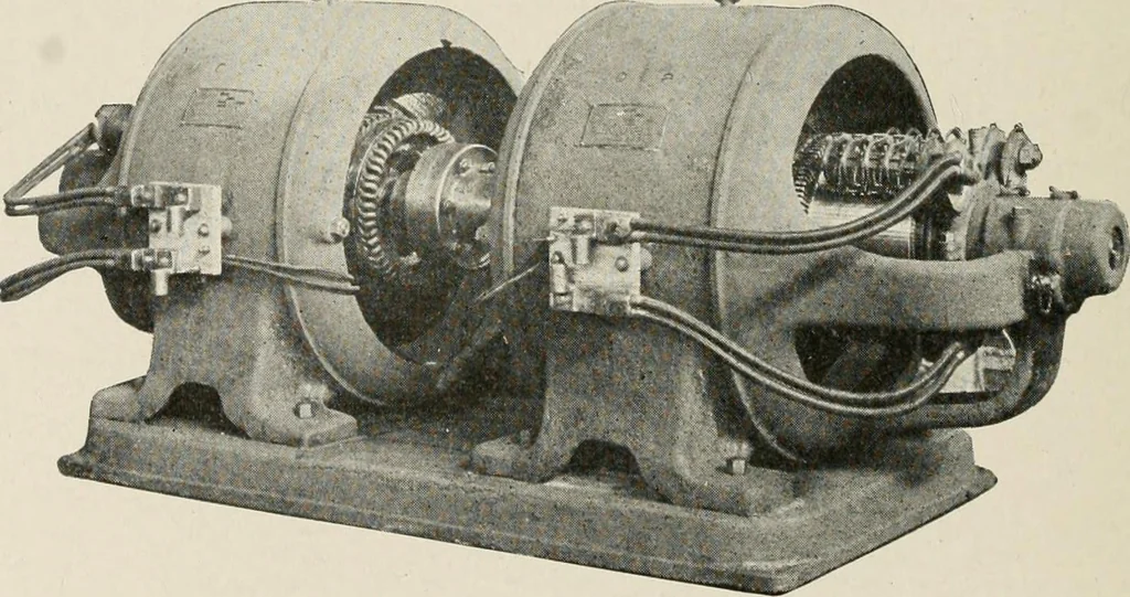 An illustration from Cyclopedia of applied electricity : a general reference work on direct-current generators and motors, storage batteries, electrochemistry, welding, electric wiring, meters, electric lighting, electric railways, power stations, switchboards, power transmission, alternating-current machinery, telegraphy, etc., 1916, leaf 376