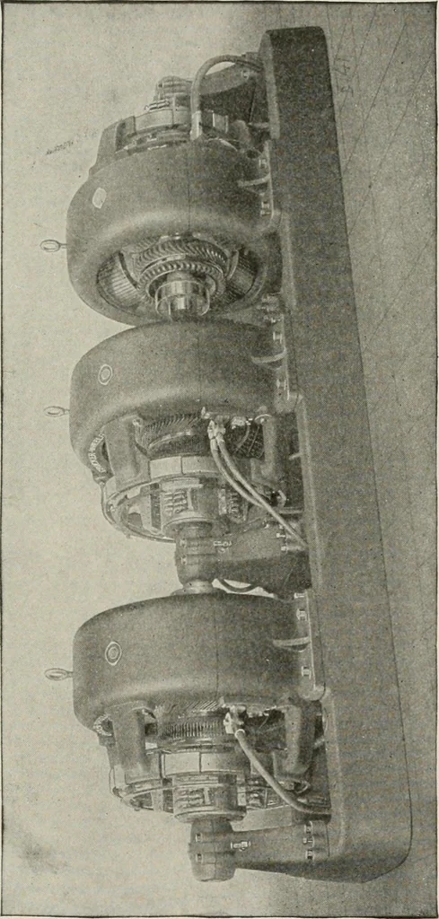 An illustration from Cyclopedia of applied electricity : a general reference work on direct-current generators and motors, storage batteries, electrochemistry, welding, electric wiring, meters, electric lighting, electric railways, power stations, switchboards, power transmission, alternating-current machinery, telegraphy, etc., 1916, leaf 377