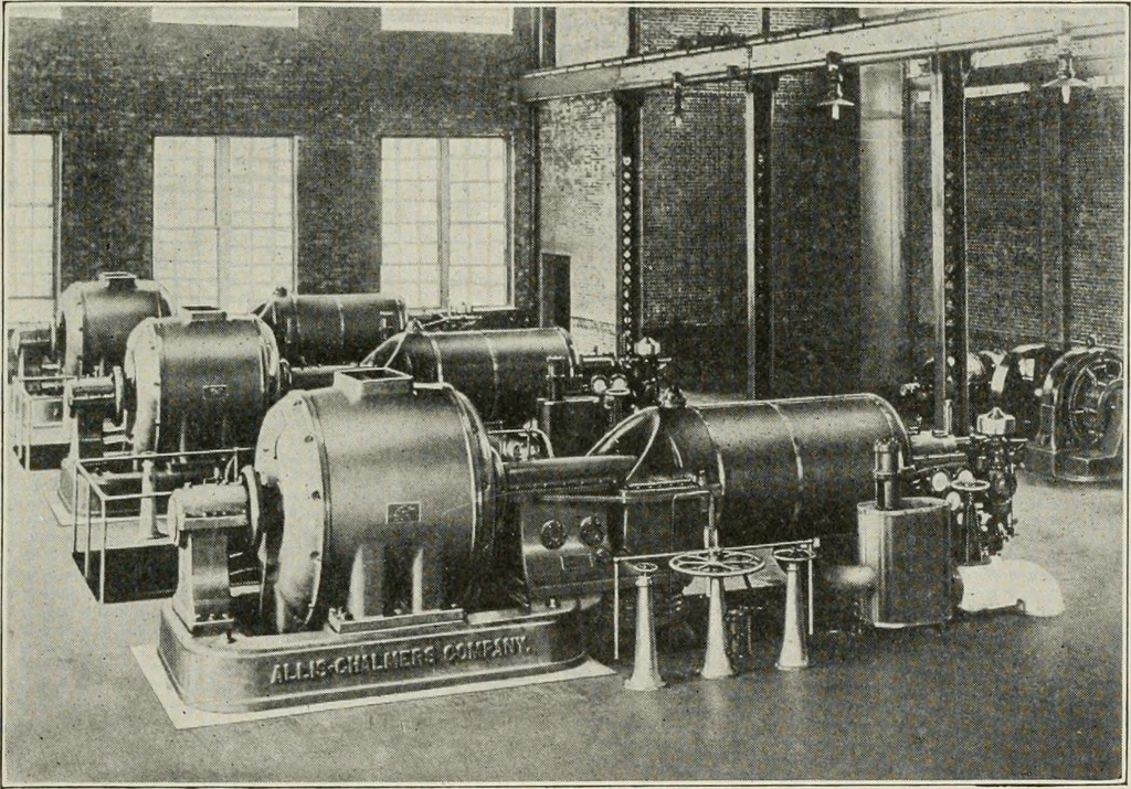 An illustration from Cyclopedia of applied electricity : a general reference work on direct-current generators and motors, storage batteries, electrochemistry, welding, electric wiring, meters, electric lighting, electric railways, power stations, switchboards, power transmission, alternating-current machinery, telegraphy, etc., 1916, leaf 385