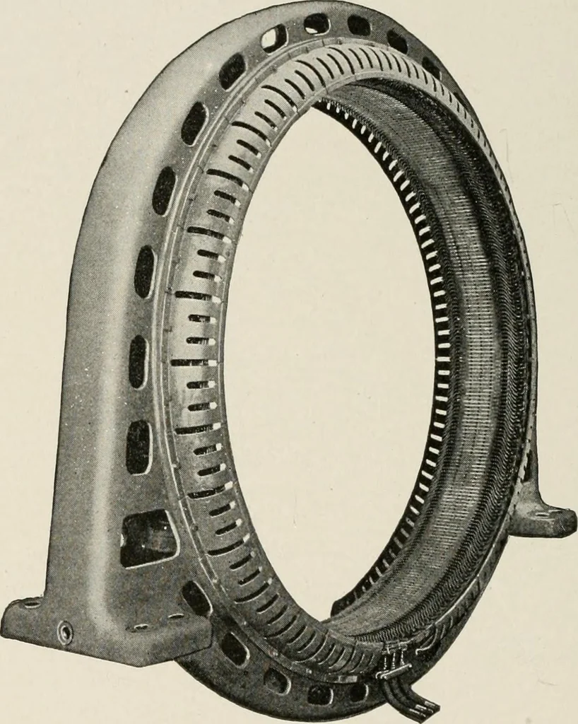 An illustration from Cyclopedia of applied electricity : a general reference work on direct-current generators and motors, storage batteries, electrochemistry, welding, electric wiring, meters, electric lighting, electric railways, power stations, switchboards, power transmission, alternating-current machinery, telegraphy, etc., 1916, leaf 396