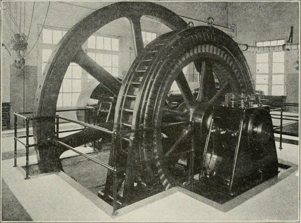 An illustration from Cyclopedia of applied electricity : a general reference work on direct-current generators and motors, storage batteries, electrochemistry, welding, electric wiring, meters, electric lighting, electric railways, power stations, switchboards, power transmission, alternating-current machinery, telegraphy, etc., 1916, leaf 397