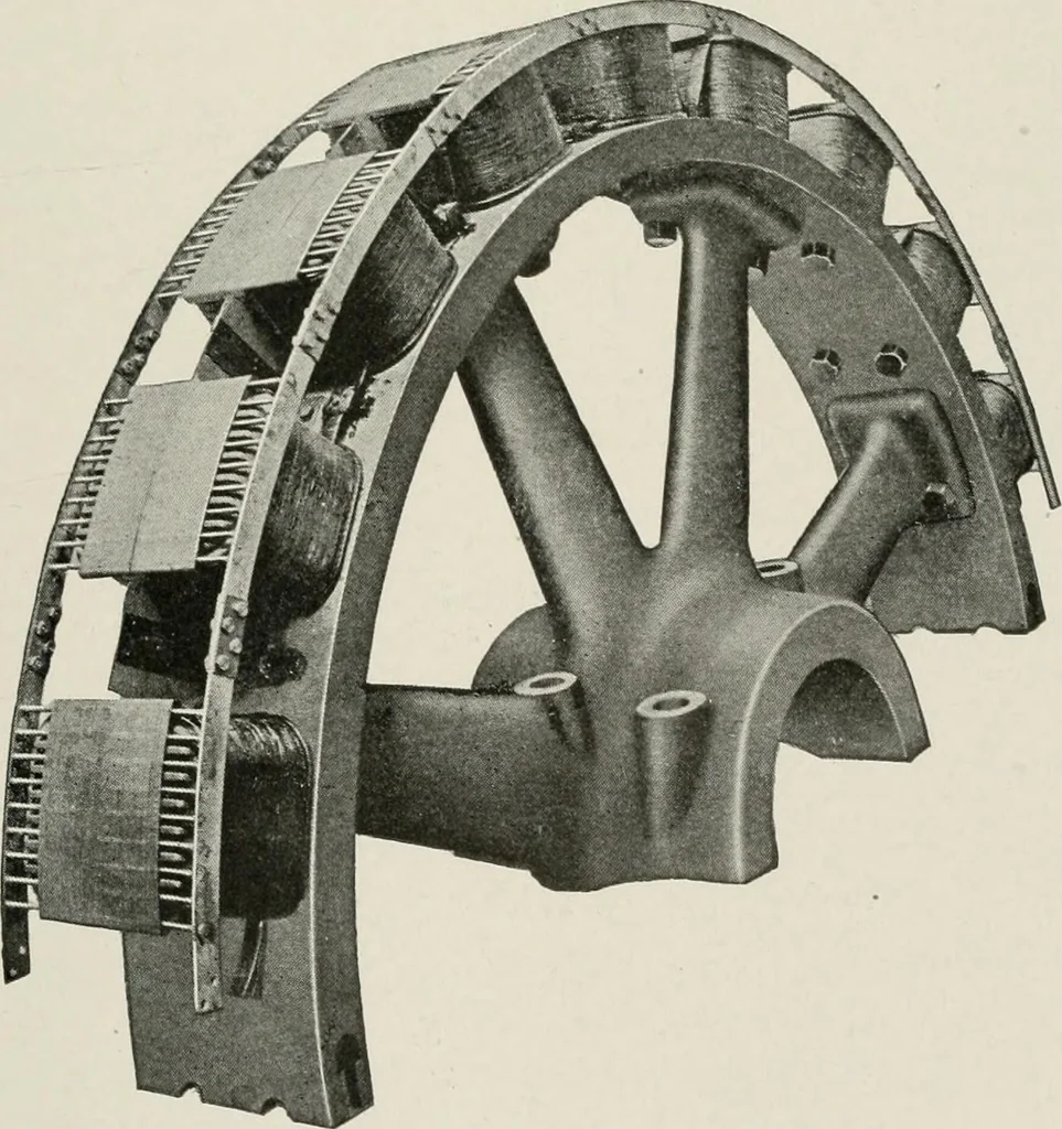 An illustration from Cyclopedia of applied electricity : a general reference work on direct-current generators and motors, storage batteries, electrochemistry, welding, electric wiring, meters, electric lighting, electric railways, power stations, switchboards, power transmission, alternating-current machinery, telegraphy, etc., 1916, leaf 401