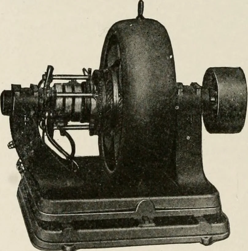 An illustration from Cyclopedia of applied electricity : a general reference work on direct-current generators and motors, storage batteries, electrochemistry, welding, electric wiring, meters, electric lighting, electric railways, power stations, switchboards, power transmission, alternating-current machinery, telegraphy, etc., 1916, leaf 402
