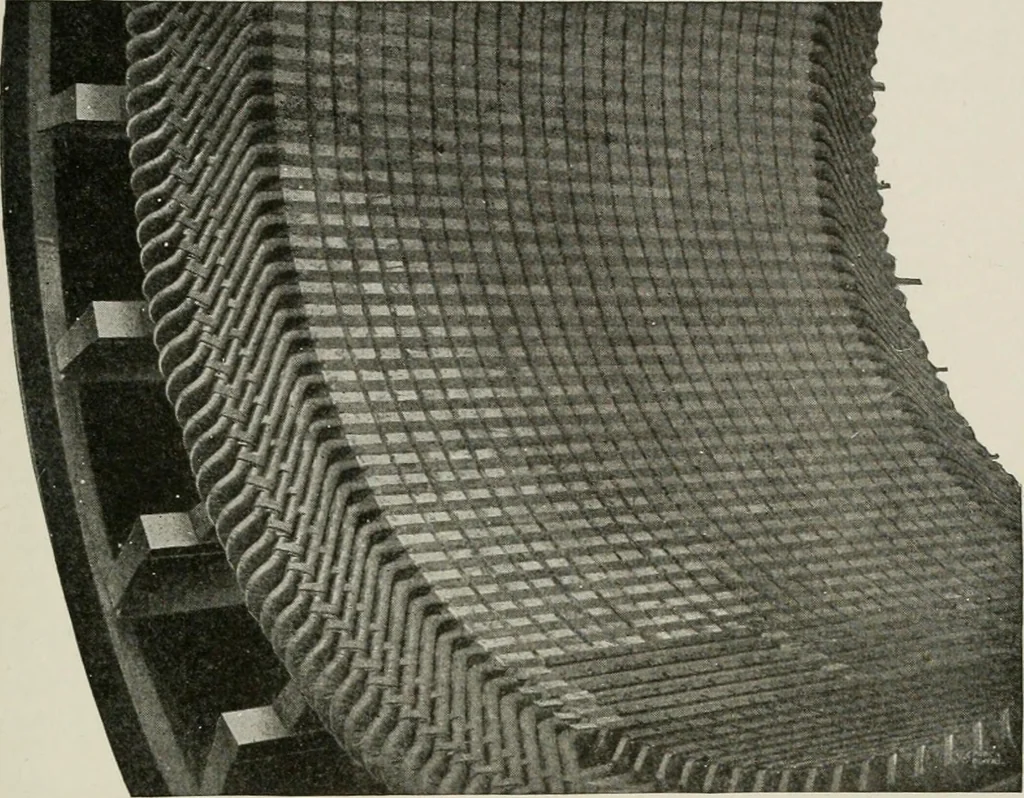 An illustration from Cyclopedia of applied electricity : a general reference work on direct-current generators and motors, storage batteries, electrochemistry, welding, electric wiring, meters, electric lighting, electric railways, power stations, switchboards, power transmission, alternating-current machinery, telegraphy, etc., 1916, leaf 403