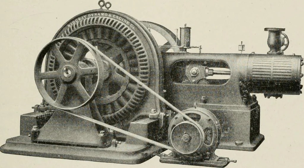 An illustration from Cyclopedia of applied electricity : a general reference work on direct-current generators and motors, storage batteries, electrochemistry, welding, electric wiring, meters, electric lighting, electric railways, power stations, switchboards, power transmission, alternating-current machinery, telegraphy, etc., 1916, leaf 407