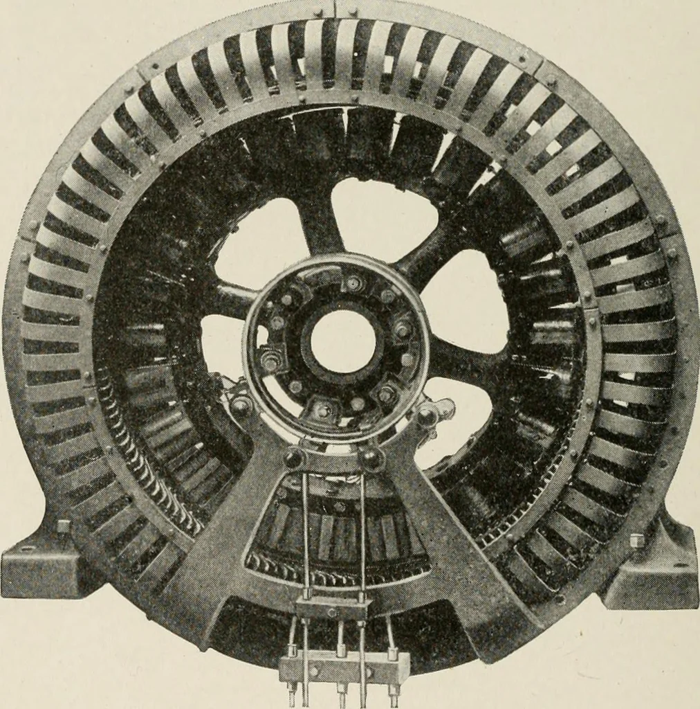 An illustration from Cyclopedia of applied electricity : a general reference work on direct-current generators and motors, storage batteries, electrochemistry, welding, electric wiring, meters, electric lighting, electric railways, power stations, switchboards, power transmission, alternating-current machinery, telegraphy, etc., 1916, leaf 410