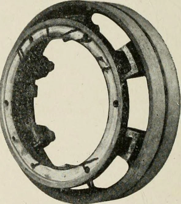 An illustration from Cyclopedia of applied electricity : a general reference work on direct-current generators and motors, storage batteries, electrochemistry, welding, electric wiring, meters, electric lighting, electric railways, power stations, switchboards, power transmission, alternating-current machinery, telegraphy, etc., 1916, leaf 412