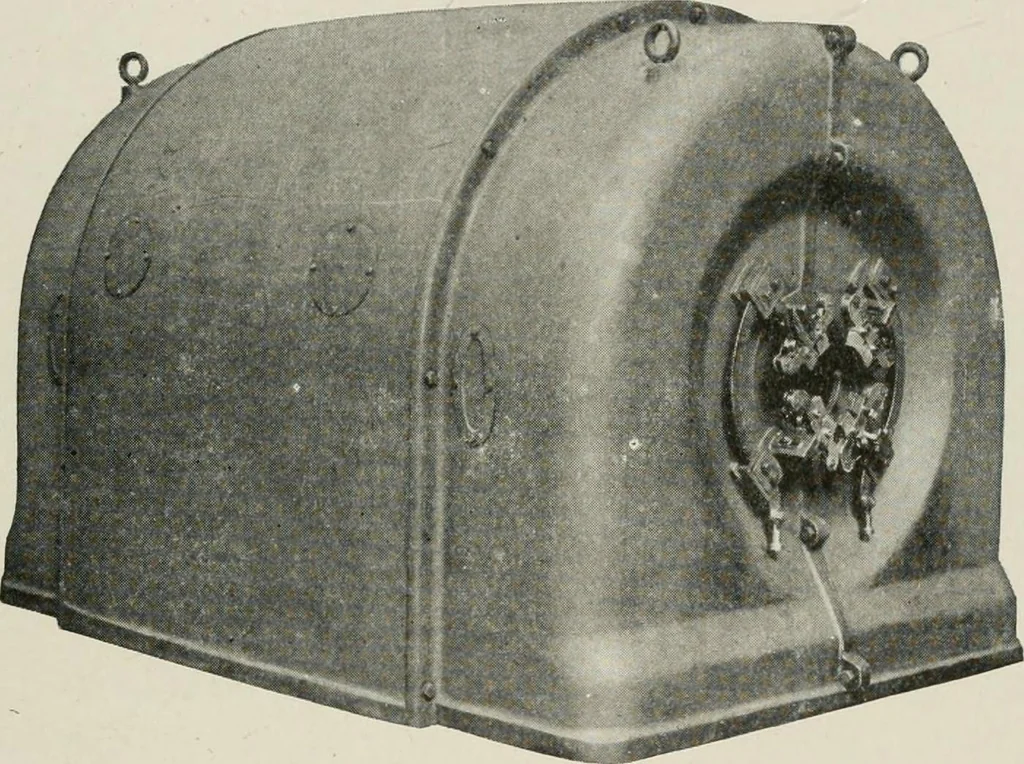 An illustration from Cyclopedia of applied electricity : a general reference work on direct-current generators and motors, storage batteries, electrochemistry, welding, electric wiring, meters, electric lighting, electric railways, power stations, switchboards, power transmission, alternating-current machinery, telegraphy, etc., 1916, leaf 417