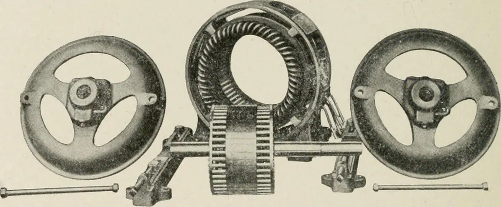 An illustration from Cyclopedia of applied electricity : a general reference work on direct-current generators and motors, storage batteries, electrochemistry, welding, electric wiring, meters, electric lighting, electric railways, power stations, switchboards, power transmission, alternating-current machinery, telegraphy, etc., 1916, leaf 420