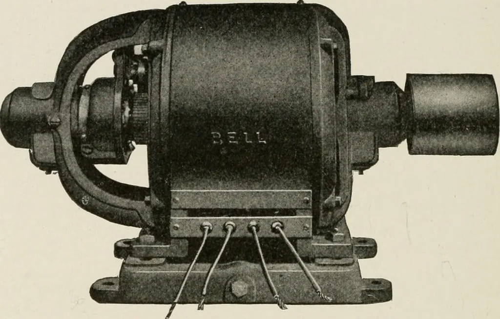 An illustration from Cyclopedia of applied electricity : a general reference work on direct-current generators and motors, storage batteries, electrochemistry, welding, electric wiring, meters, electric lighting, electric railways, power stations, switchboards, power transmission, alternating-current machinery, telegraphy, etc., 1916, leaf 422