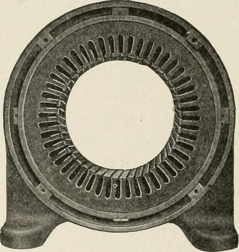 An illustration from Cyclopedia of applied electricity : a general reference work on direct-current generators and motors, storage batteries, electrochemistry, welding, electric wiring, meters, electric lighting, electric railways, power stations, switchboards, power transmission, alternating-current machinery, telegraphy, etc., 1916, leaf 422