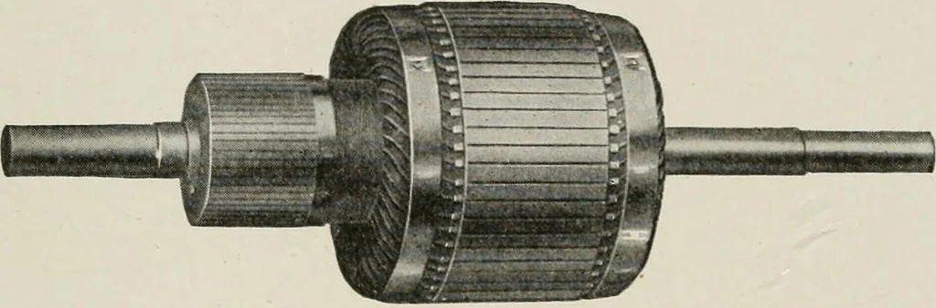 An illustration from Cyclopedia of applied electricity : a general reference work on direct-current generators and motors, storage batteries, electrochemistry, welding, electric wiring, meters, electric lighting, electric railways, power stations, switchboards, power transmission, alternating-current machinery, telegraphy, etc., 1916, leaf 423