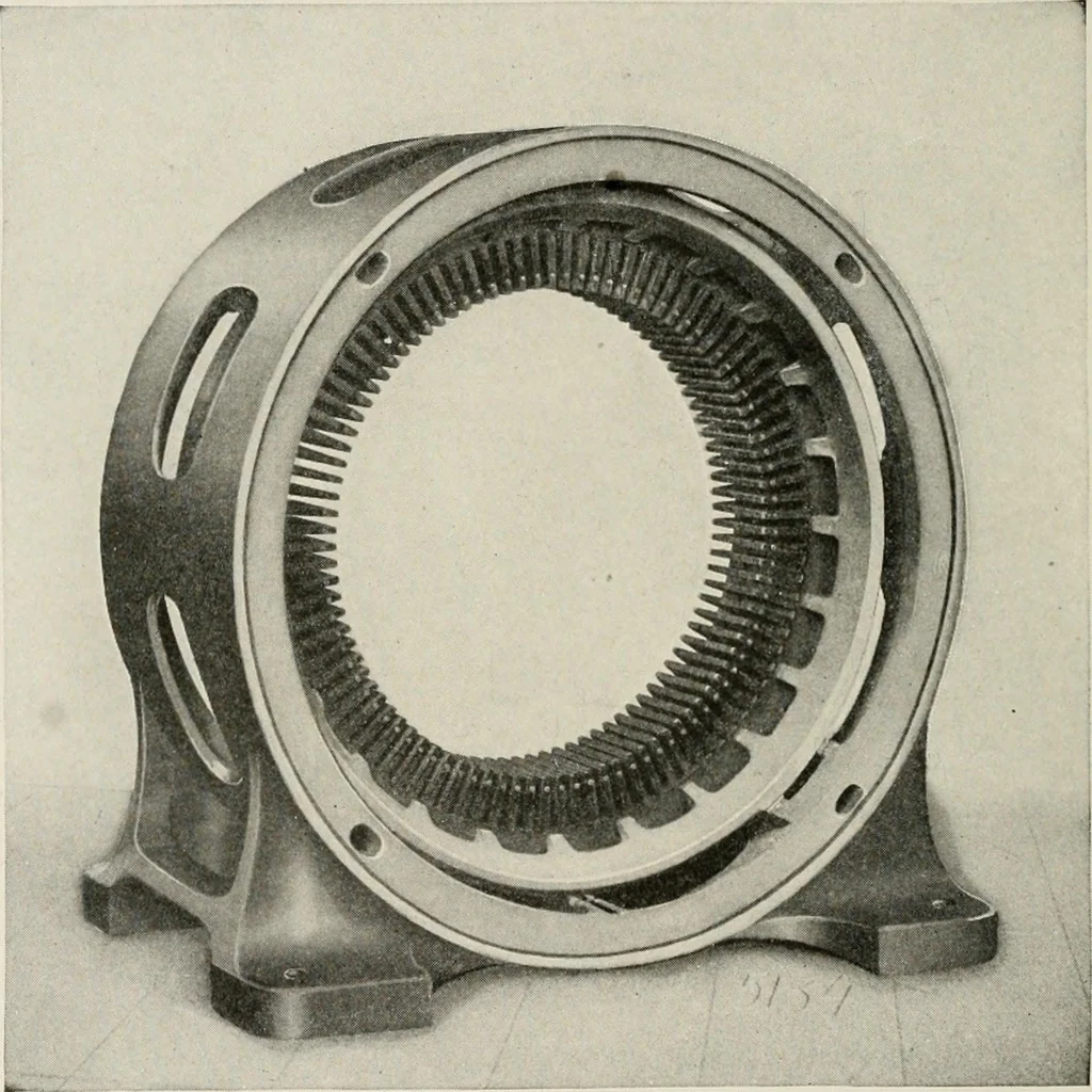 An illustration from Cyclopedia of applied electricity : a general reference work on direct-current generators and motors, storage batteries, electrochemistry, welding, electric wiring, meters, electric lighting, electric railways, power stations, switchboards, power transmission, alternating-current machinery, telegraphy, etc., 1916, leaf 428