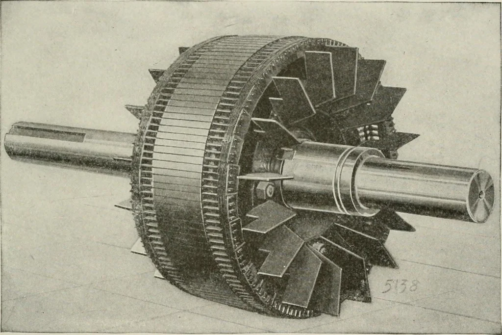 An illustration from Cyclopedia of applied electricity : a general reference work on direct-current generators and motors, storage batteries, electrochemistry, welding, electric wiring, meters, electric lighting, electric railways, power stations, switchboards, power transmission, alternating-current machinery, telegraphy, etc., 1916, leaf 429